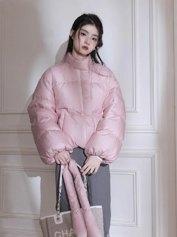 Short down jacket【s0000005792】 Satin Jacket Silk Jacket Chiffon Jacket