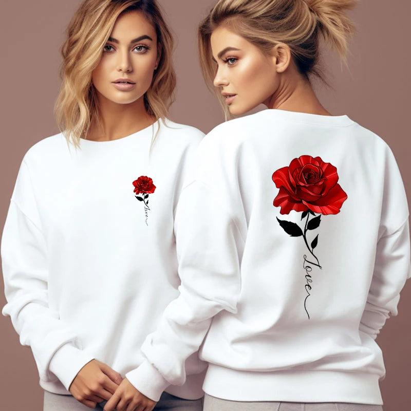 Rose Artistic Letter Printed Sweatshirts Women Fashion Street Pullover Vintage Floral Round Neck Tracksuit Autumn Female Hoodies Chenille Soft Sweater Rose Artistic Letter Printed Sweatshirts Women Fashion Street Pullover Vintage Floral Round Neck Tracksuit Autumn Female Hoodies Chenille Soft Sweater