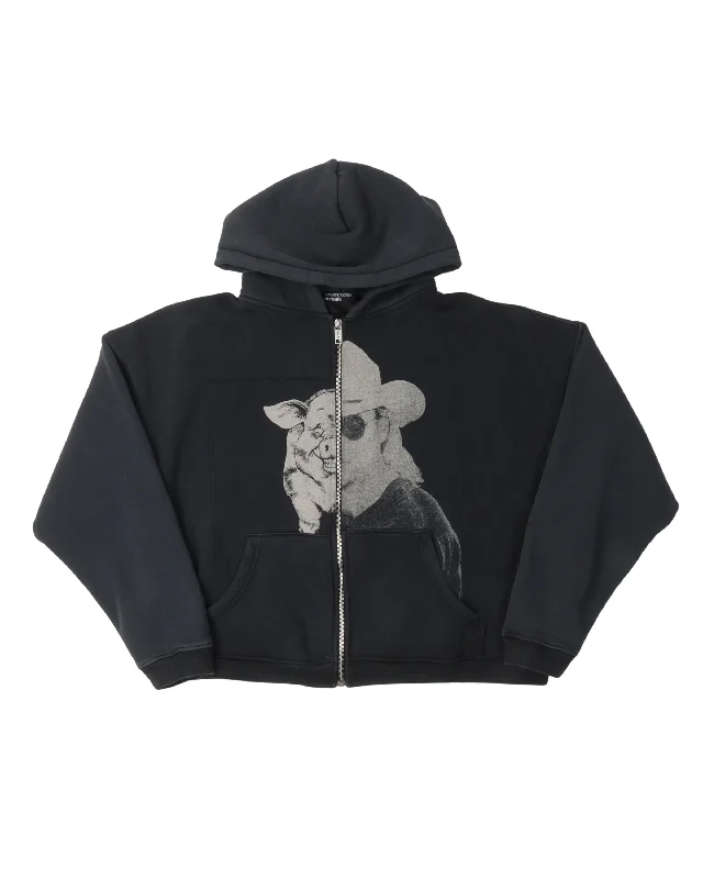 Pig Alan Jackson Assemblage Zip Up Hoodie Hoodie with Embroidery Detailed Premium