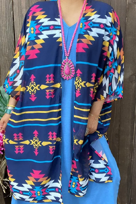 XCH14545 Aztec striped multi color printed 3/4 sleeves slits side women cardigan Elasticated Padded Insulated XCH14545 Aztec striped multi color printed 3/4 sleeves slits side women cardigan Elasticated Padded Insulated