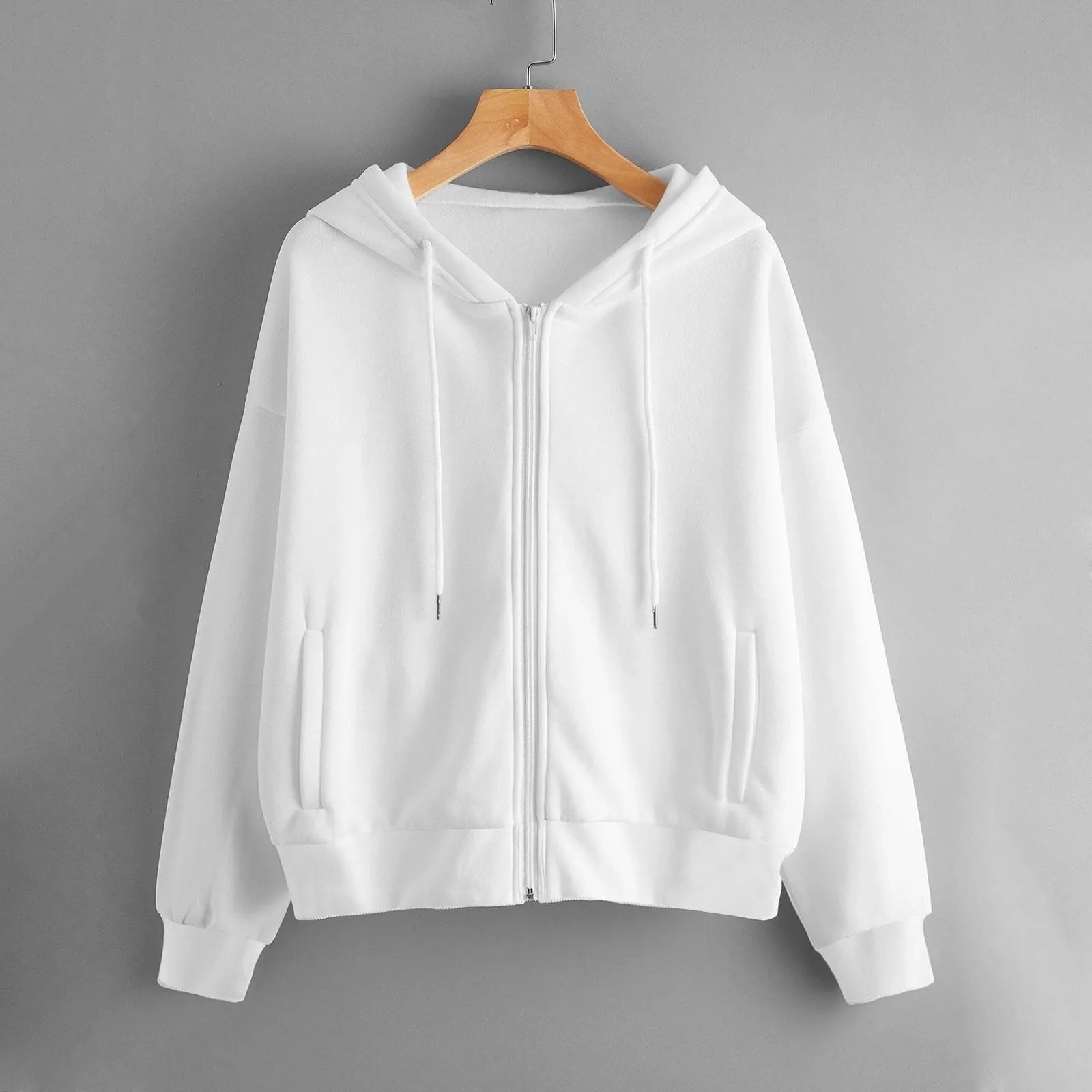 2024 Women Sweatshirt Hoodies Spring New Fashion Casual White Gray Black Zipper Hooded Sweatshirt Long Sleeve Coat Pullovers Angora Wool Cozy 2024 Women Sweatshirt Hoodies Spring New Fashion Casual White Gray Black Zipper Hooded Sweatshirt Long Sleeve Coat Pullovers Angora Wool Cozy