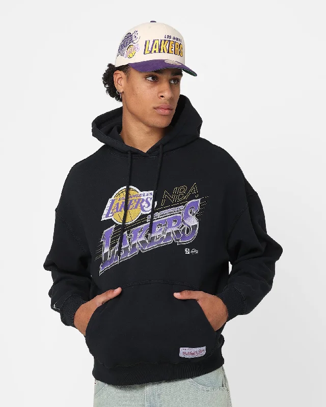 Mitchell & Ness Los Angeles Lakers Last Second Shot Hoodie Faded Black Hoodie with High Neck Warm Protective