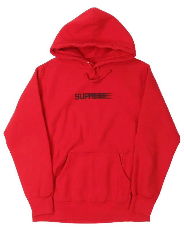 Motion Logo Hoodie Hoodie with Hem Detail Decorative Unique