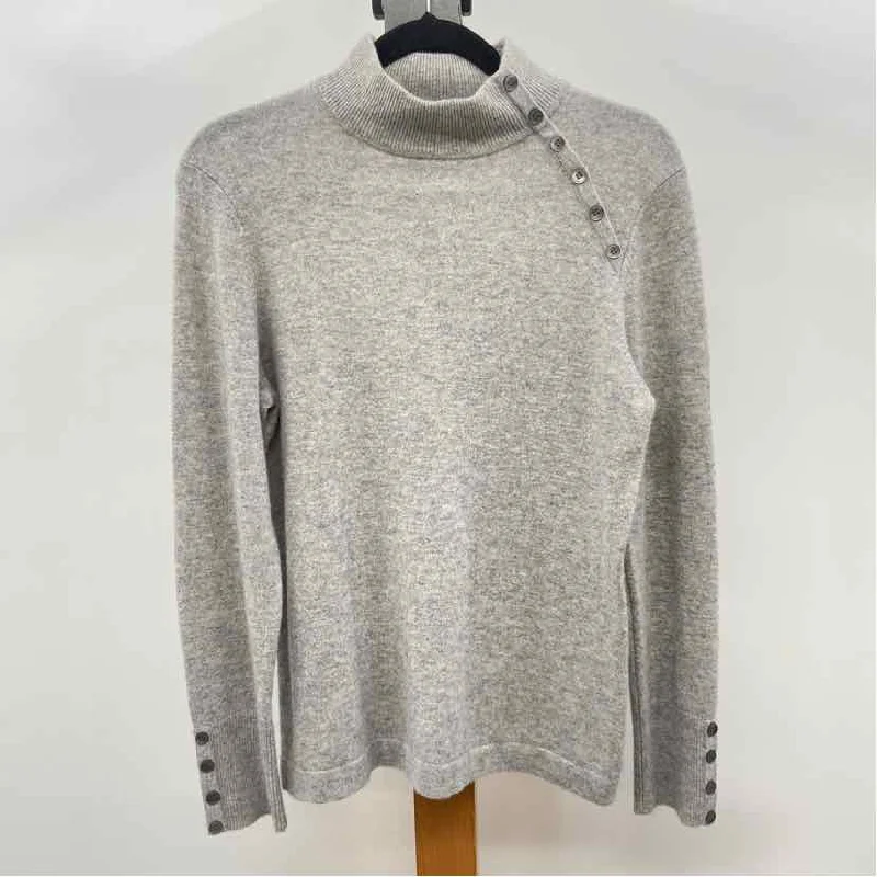 Charter Club Women's Size M Gray Solid Sweater Polka Dot Checkered Tartan