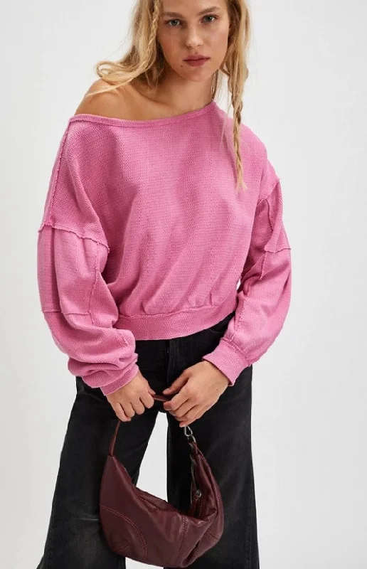 Ife Pullover | Pink Notched Neck Pullover