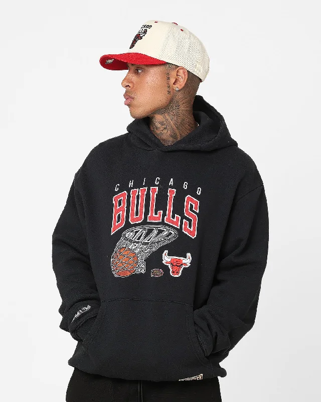 Mitchell & Ness Chicago Bulls Arch Net Hoodie Hoodie with Mock Neck Collared Structured