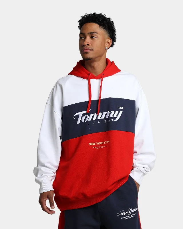 Tommy Jeans TJM Archive Hoodie Deep Crimson Hoodie with Longline Fit Extended Stylish