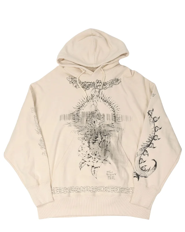 Tattoo Graphic Hoodie Hoodie with Puffed Sleeves Voluminous Trendy