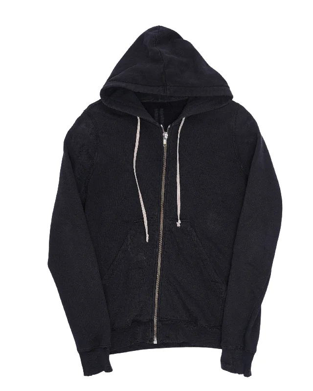 Jason Cotton Jersey Zip Up Hoodie Hoodie with Ribbed Neckline Snug Warm