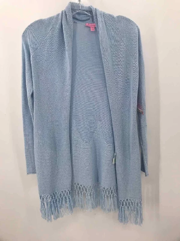 Pre-Owned Lilly Pulitzer Blue Size XXS Cardigan Sweater Satin Blend Silk Blend Wool Blend