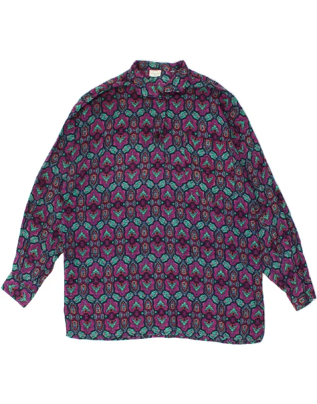BENETTON Womens Pullover Shirt Blouse UK 16 Large Purple Paisley Bateau Neck Pullover BENETTON Womens Pullover Shirt Blouse UK 16 Large Purple Paisley Bateau Neck Pullover