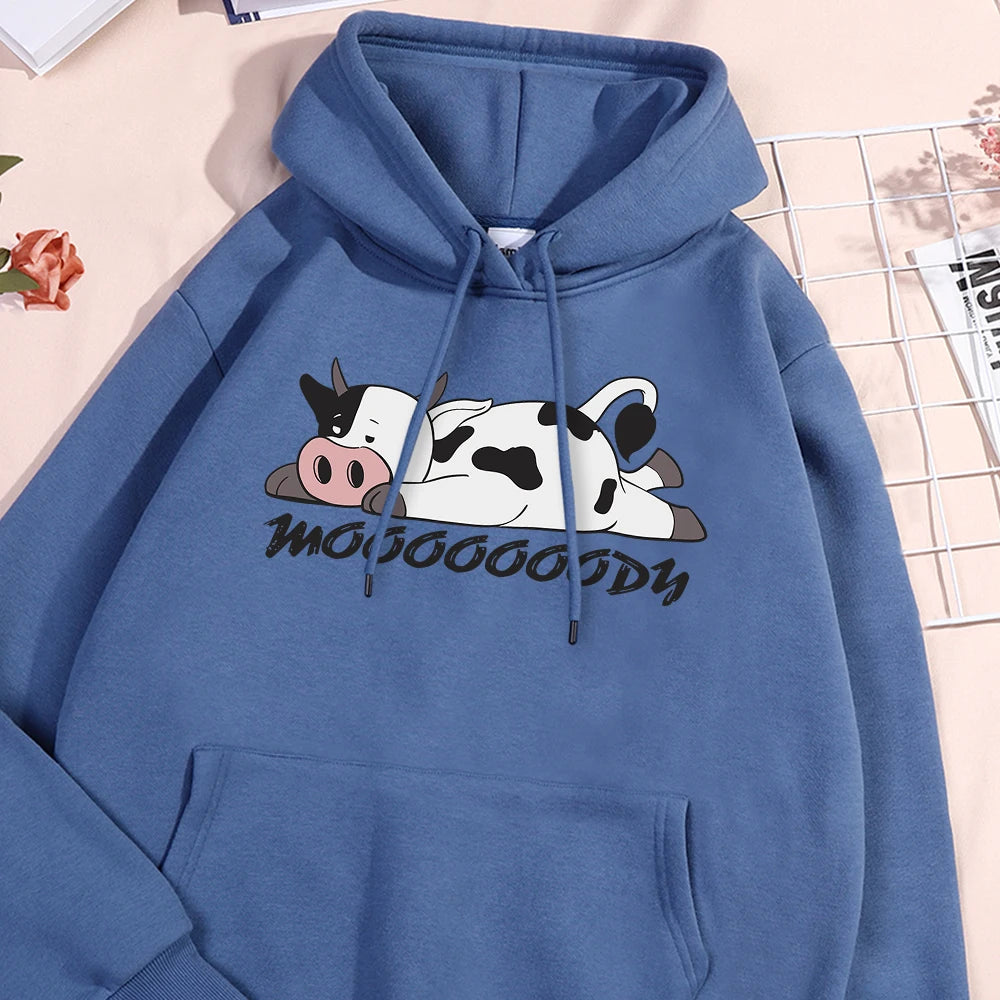 Kawaii Spotted Cow Printing Hoodie Women's Autumn Loose Hoody Casual Fleece Sweatshirt Crewneck Pullover Clothing Leg Sleeve Comfort Kawaii Spotted Cow Printing Hoodie Women's Autumn Loose Hoody Casual Fleece Sweatshirt Crewneck Pullover Clothing Leg Sleeve Comfort