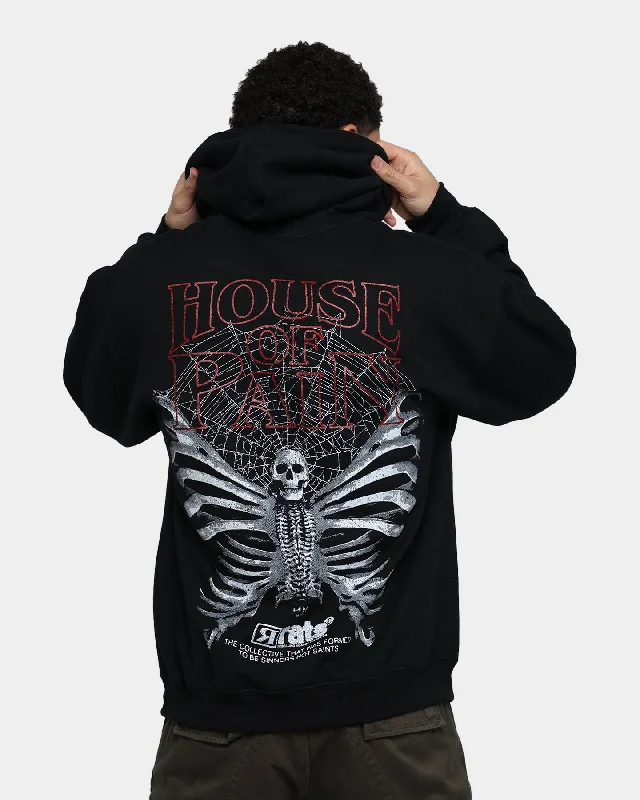 Rats Get Fat House Of Pain Rhinestone Hoodie Black Oversized Hoodie Comfort Casual