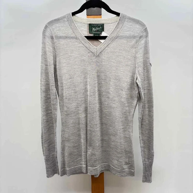 Woolrich Women's Size M Gray Heathered Sweater Seamless Knitted Crochet