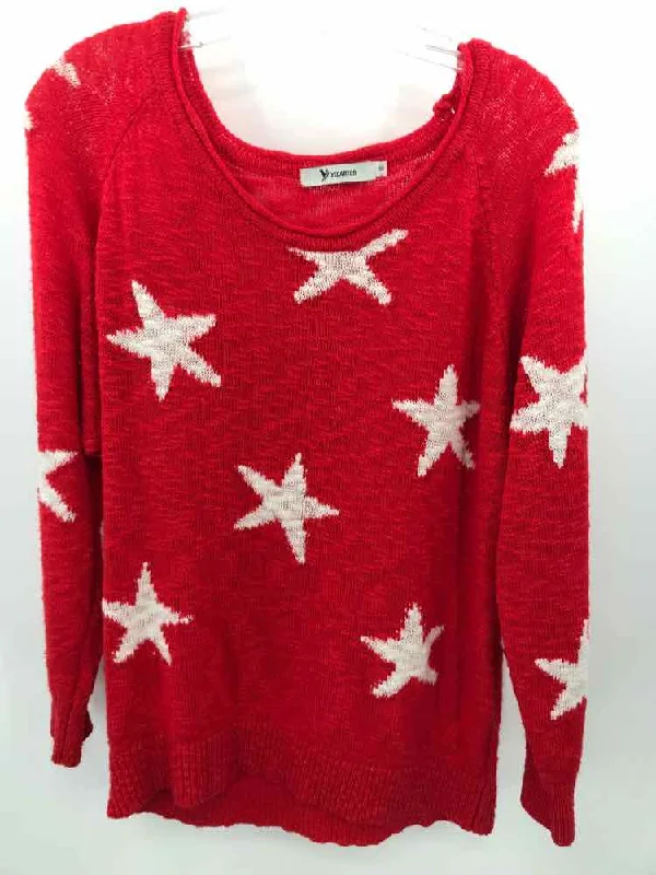 Pre-Owned Yidarton Red Size Small Sweater Embroidered Appliqued Beaded