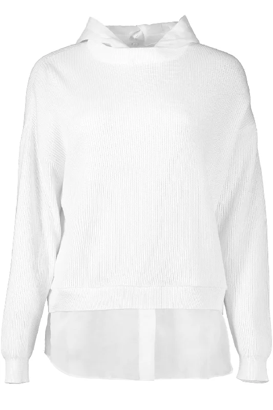 Rib Knit Sweatshirt Hoodie with Back Slit Movement Comfort