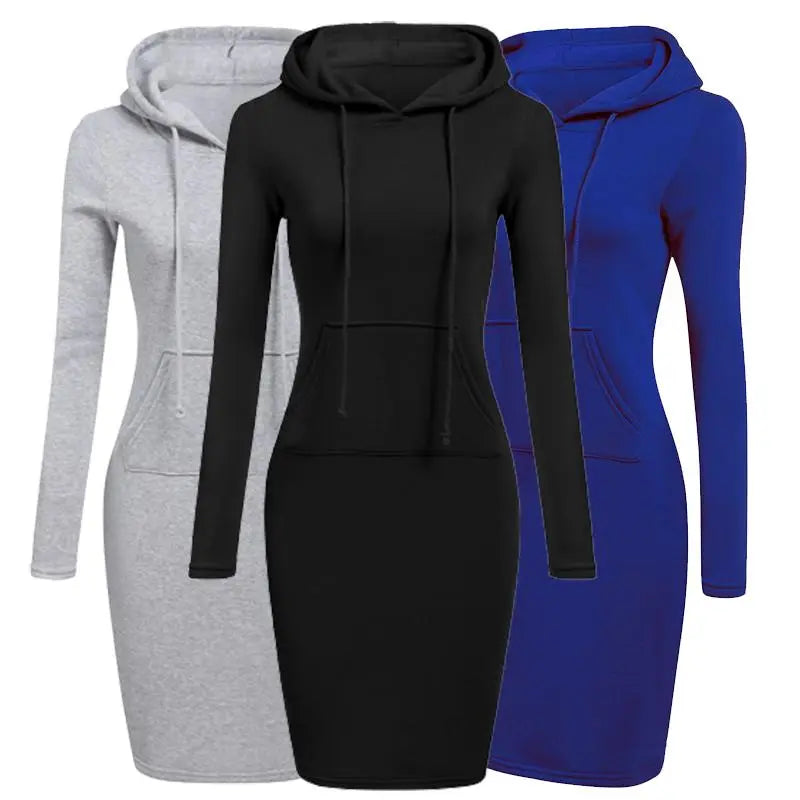 Autumn Winter Women Sportswear Hoodies Long dress Sweatshirts Patchwork Fashion Pullovers Pocket Hoodie Causal Female Clothing Plunging Neck Pullover Autumn Winter Women Sportswear Hoodies Long dress Sweatshirts Patchwork Fashion Pullovers Pocket Hoodie Causal Female Clothing Plunging Neck Pullover