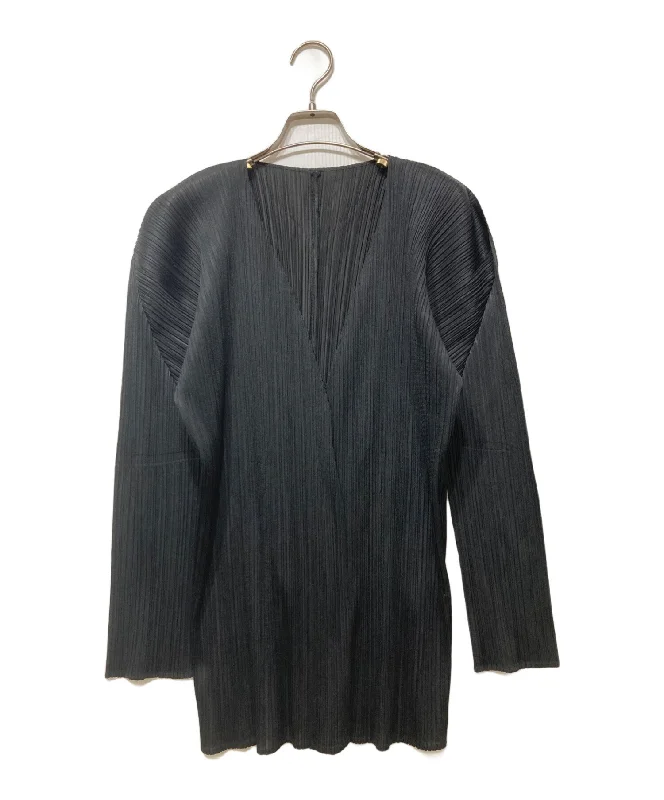 [Pre-owned] ISSEY MIYAKE pleated cardigan PP05-J0607 Collared Crew Neck Turtle Neck