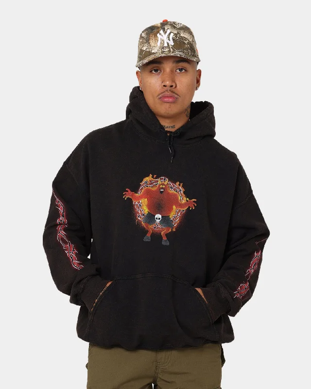 Goat Crew X South Park Satan Vintage Hoodie Black Wash Hoodie with Frayed Bohemian Relaxed