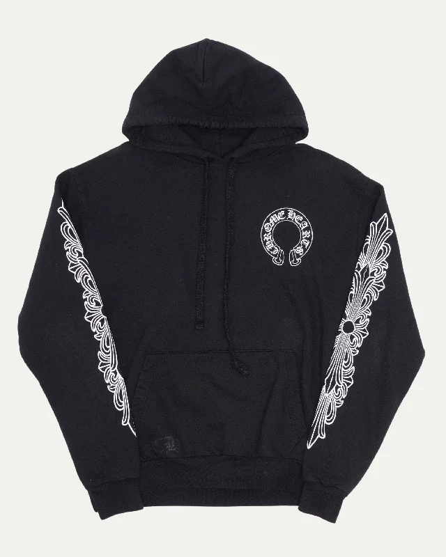 Horseshoe Logo Hoodie Hoodie with Tie-Dye Psychedelic Retro