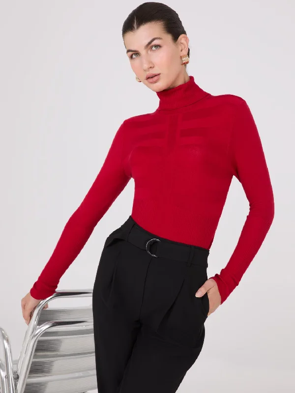 Contrasting Stitch Turtleneck Ribbed Sweater Jersey Fabric Tulle Fabric Batik Fabric