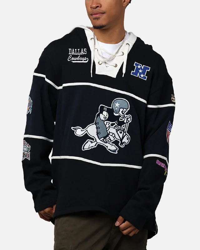 47 Brand Dallas Cowboys Super Bowl Gridiron Hoodie Jet Black Hoodie with Gradient Ombre Colorful