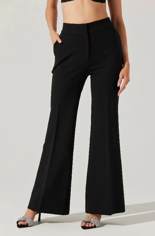 Lawson High Waisted Trouser Pant In Black Trousers Tapered Slim Fit