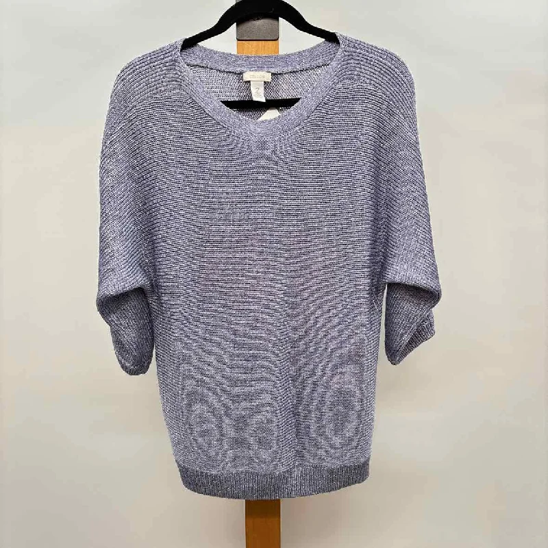 Chico's Women's Size L Blue Shimmer Sweater Modern Contemporary Chic