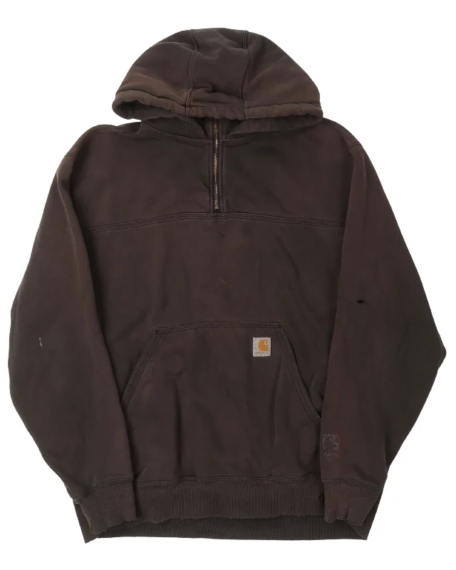 Carhartt Quarter-Zip Hoodie Hoodie with Rolled Sleeves Casual Relaxed