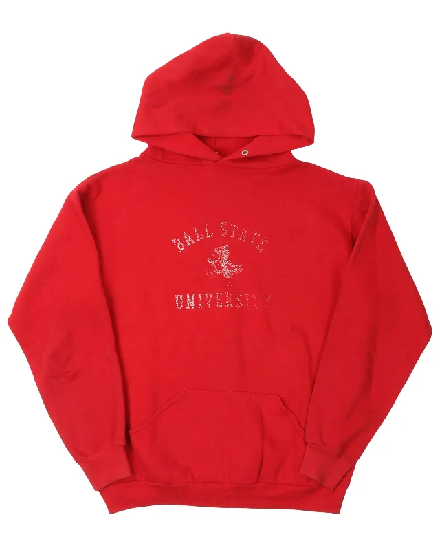 Russell Athletic Ball State University Hoodie Hoodie with Longline Fit Extended Stylish