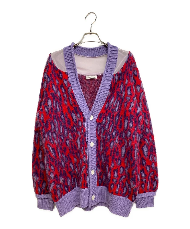 [Pre-owned] UNDERCOVER 23-24AW GC-Switched LeopardJQ Knit Cardigan UP2C1905 Oversized Loose Flowy