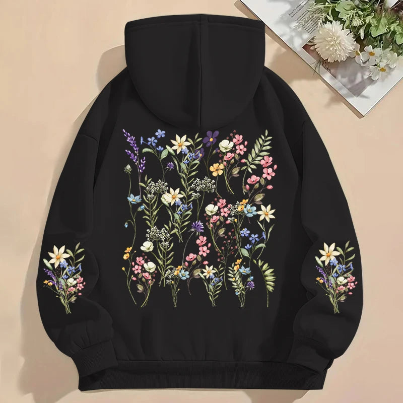 Women's Y2K Hoodies Vintage Wild Flower Print Loose Sweatshirt Long Sleeve Pocket Women Pullover Boho Plant Style Flower Hoody Faux Fur Trim Women's Y2K Hoodies Vintage Wild Flower Print Loose Sweatshirt Long Sleeve Pocket Women Pullover Boho Plant Style Flower Hoody Faux Fur Trim