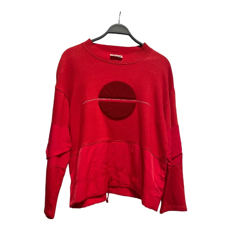 HAI SPORTING GEAR/ISSEY MIYAKE//Sweatshirt/M/Plain/Cotton/RED//M [Designers] Essentials/ Hoodie with Hem Frayed Vintage Worn