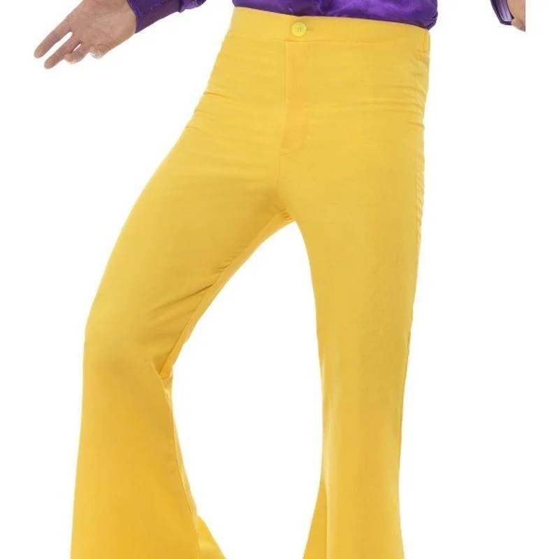 Flared Trousers Mens Adult Yellow Trousers stylish elegant