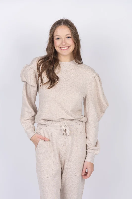 Ulla Johnson Pilar Pullover in Oatmeal Alpaca Blend Soft