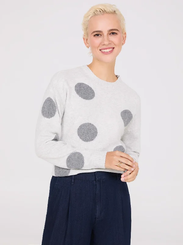 Dot Print Jacquard Sweater Long Sweater Short Sweater Cropped Sweater