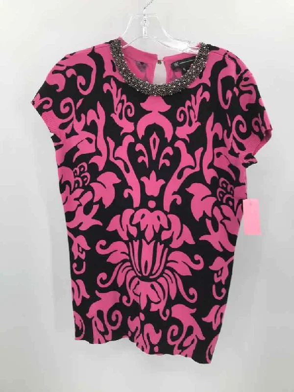 Pre-Owned INC Pink Size Medium Printed Sweater Oversized Loose Flowy