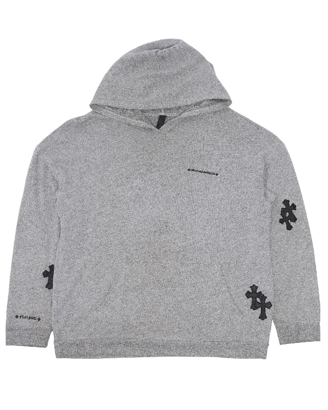 Cross Patch Hoodie Hoodie with Drop Shoulder Relaxed Streetwear