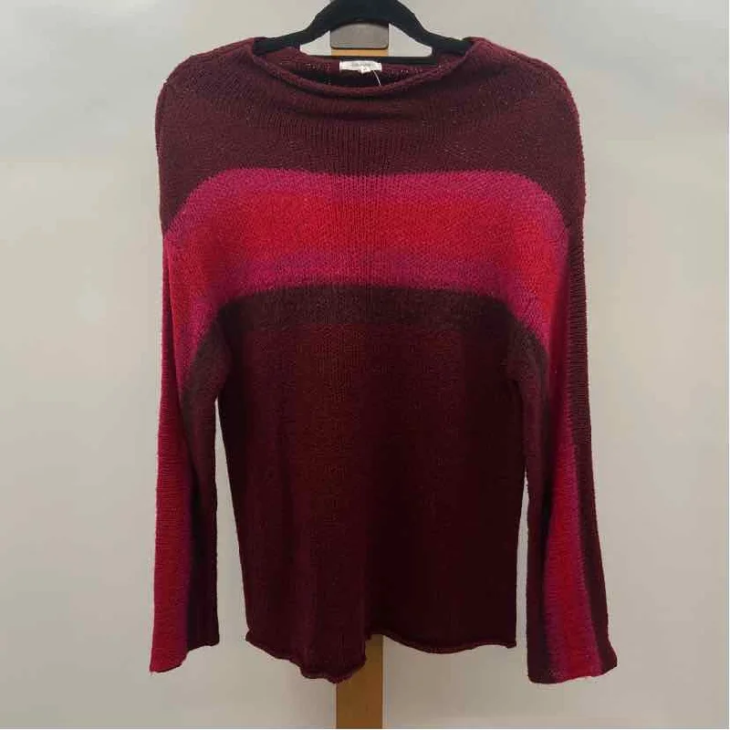 Maurices Women's Size M maroon Stripe Sweater Sweater Knitwear Pullover