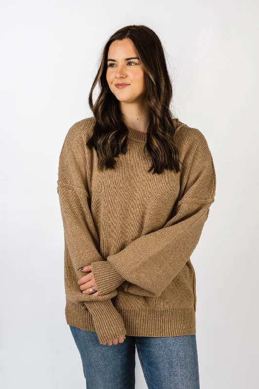 Cora Oversized Sweater | Mocha Thin Thick Dense