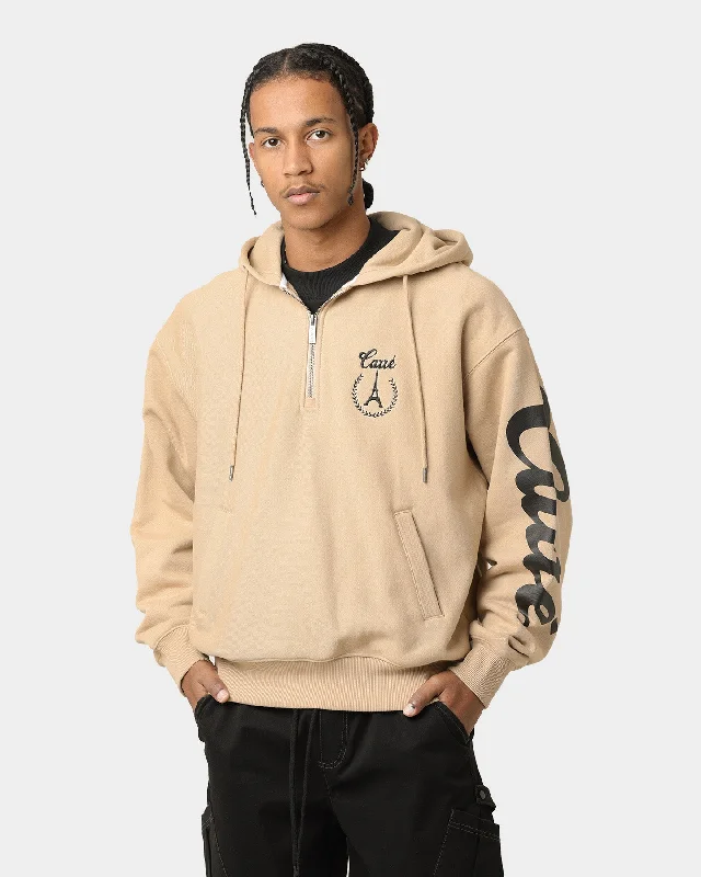 Carré Royale Quarter Zip Hoodie Stone Hoodie with Fur Luxurious Winter