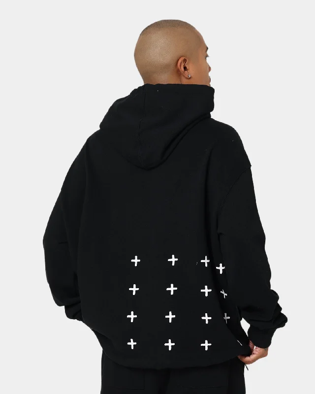 KSUBI 4X4 Biggie Hoodie Black Hoodie with High Neck Warm Protective