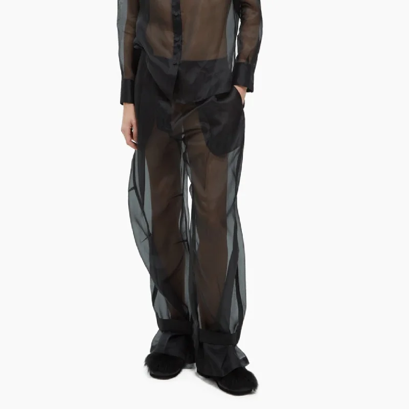 Trousers in silk organza Trousers Seasonal Trendy