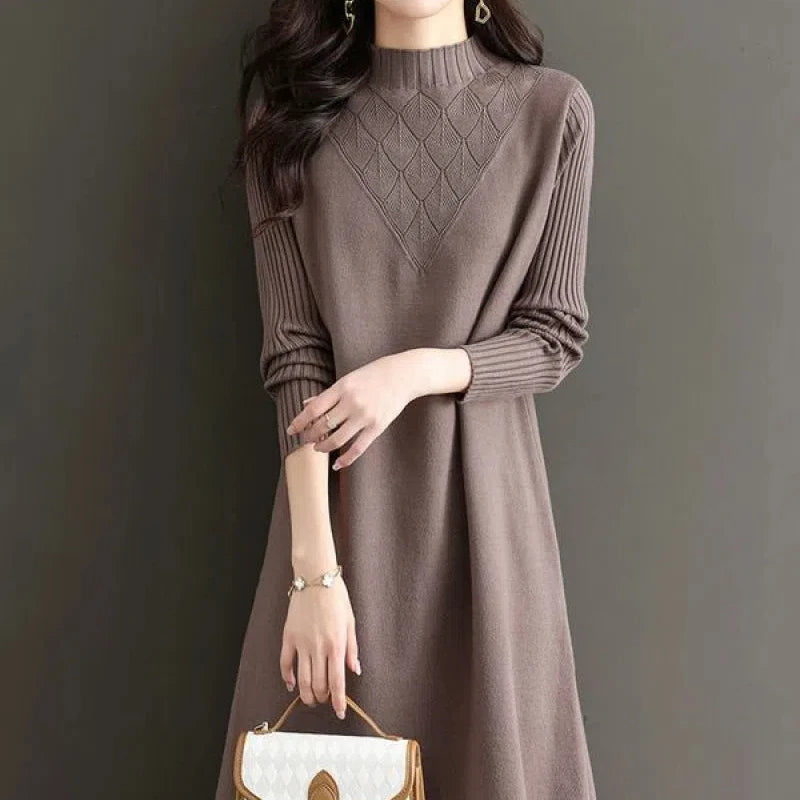 Women's Clothing Autumn Winter Half High Collar Solid Pullover Sweater Knitted Casual Elegant Long Sleeve Aesthetic Dresses Asymmetrical Neck Pullover Women's Clothing Autumn Winter Half High Collar Solid Pullover Sweater Knitted Casual Elegant Long Sleeve Aesthetic Dresses Asymmetrical Neck Pullover