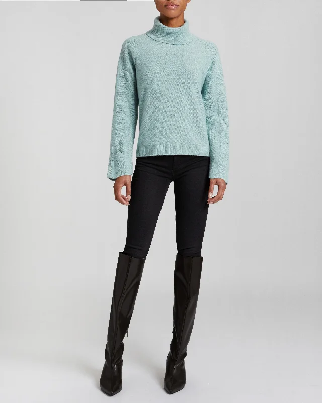 DANA Cowl Neck Sweater with Bell Sleeves Tailored Straight A-Line