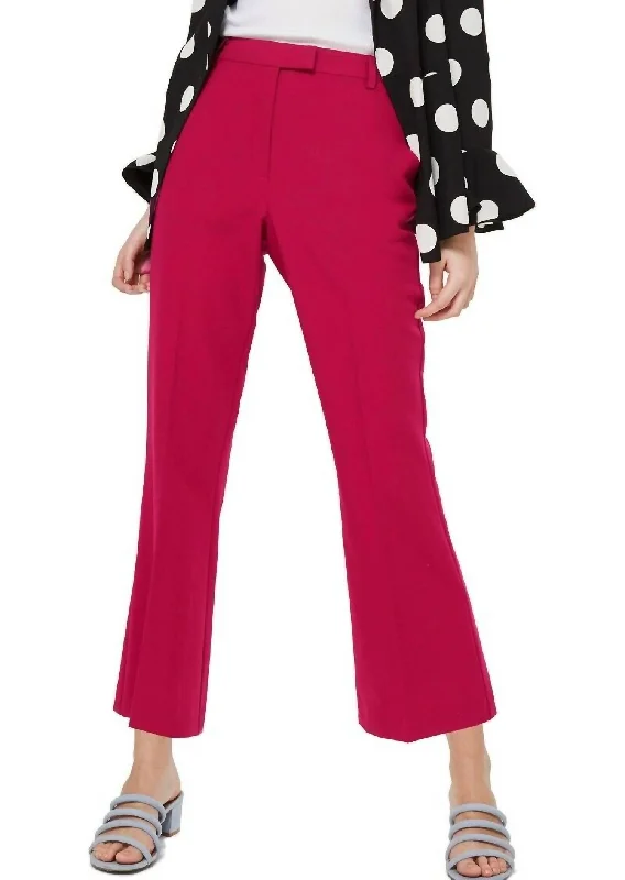 Slim Kick Flare Cropped Trousers In Magenta Trousers Prom Sequined