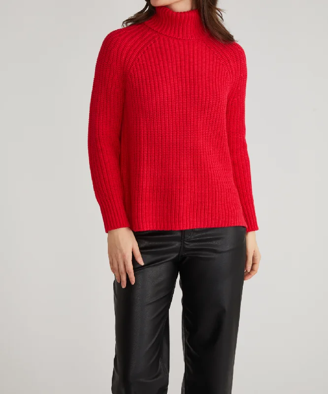 STELLA MOCK NECK PULLOVER SWEATER Ruffled Neck Pullover