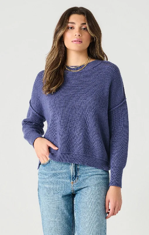 Dex Relaxed Mockneck Sweater Spandex Blend Rayon Blend Denim Blend