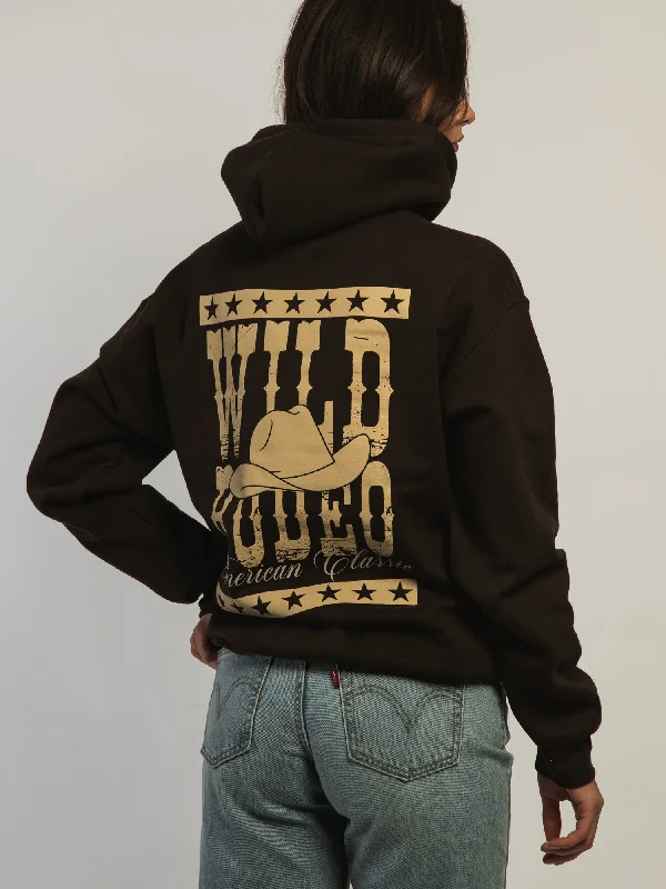 VERBAGE WILD RODEO PULLOVER HOODIE - BROWN Oblong Neck Pullover