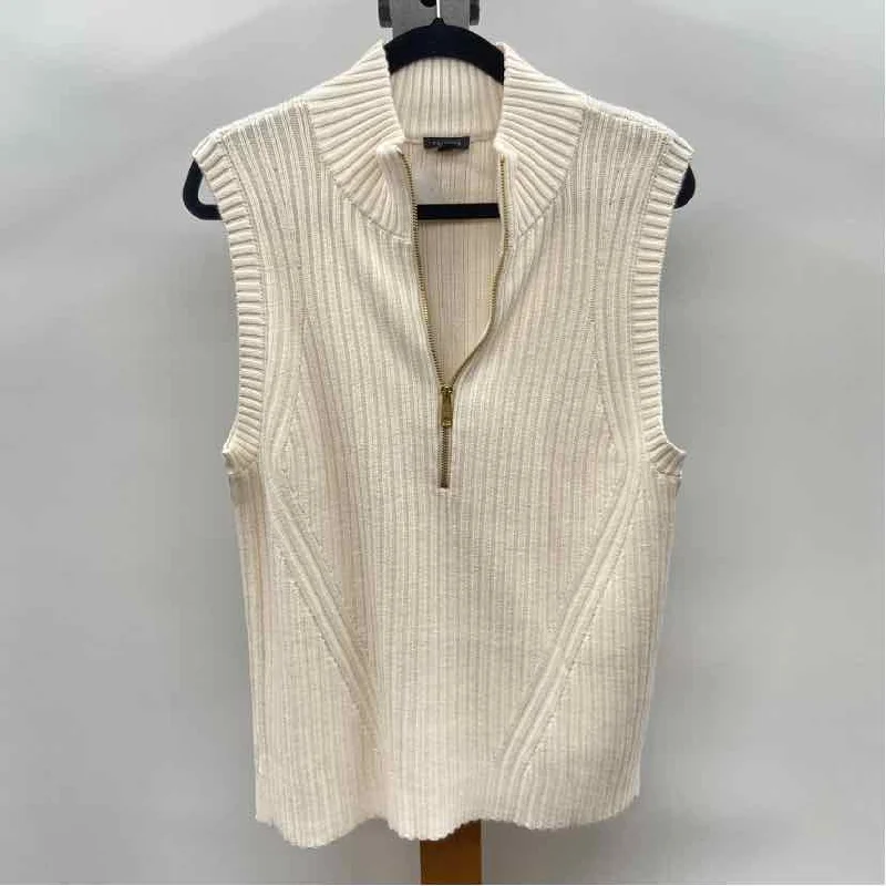 Talbots Women's Size M Ivory Ribbed Sweater Hooded Caped Shawl Collar